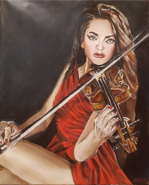 The Violinist in a Red Dress